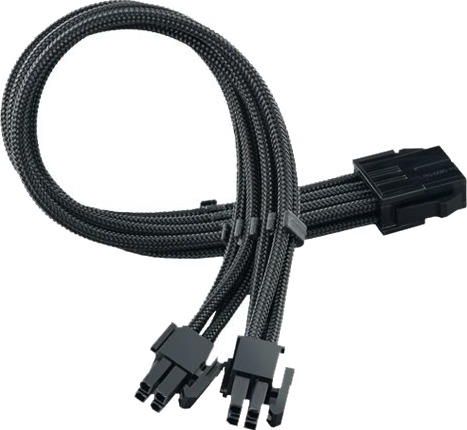 Silverstone SST PP07E EPS8B Strømforlengelseskabel EPS12V 8 pin 30 cm Svart