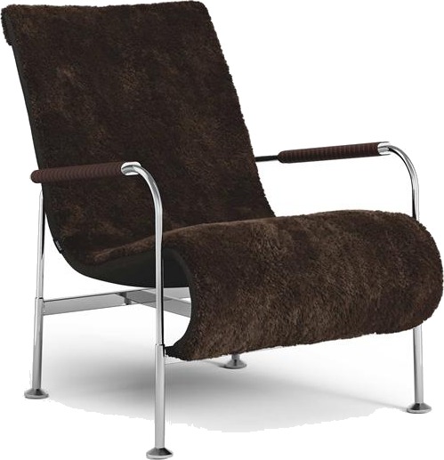 Swedese Serpentine Lenestol Krom/ Saueskinn Espresso/Tobakk 8697