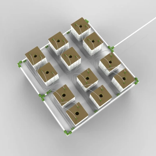 24 Planter Micro Drip Vanningssett for 20 cm Rockwool Kuber - 120 x 240 cm