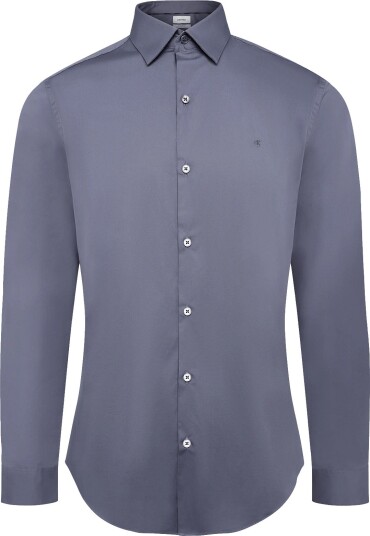 Calvin Klein Slim Esntl Poplin Str Sld Blue 38