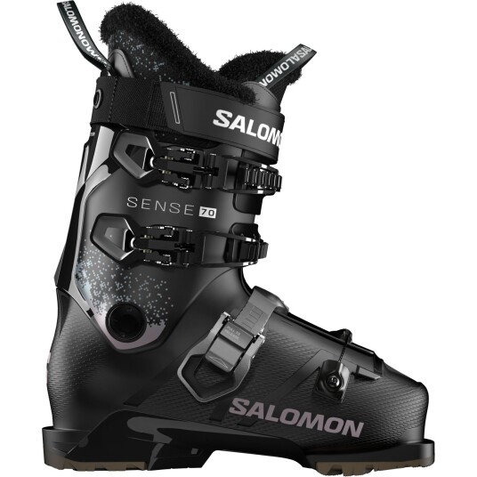 Salomon Sense 70 GW Skistøvler Dame Black/Black/Oil Green 23,5