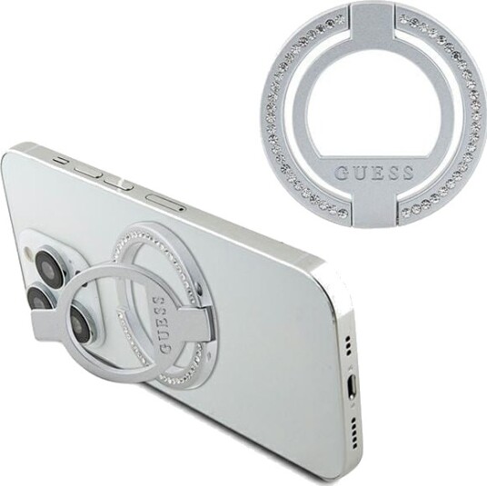 Guess Magsafe Ringstativ Gumrsaldgs Sølv/Sølv Rhinstein