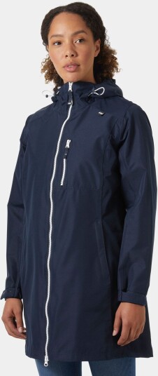Helly Hansen Dame Lang Belfast 3/4 Length Regnjakke Marineblå L