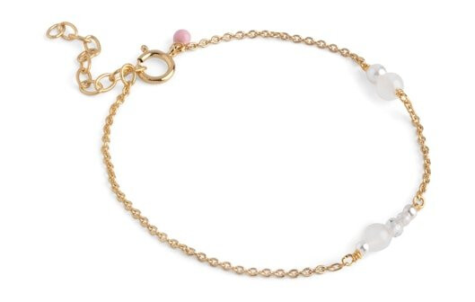 Enamel Copenhagen Sofia Bracelet White and Pearls Forgylt Sølv Sterling 925 15 18 cm Enamel Copenhagen Sofia Bracelet White and Pearls Forgylt Sølv Sterling 925 15 18 cm