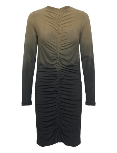 Rabens Saloner Flow Gather Short Dress - Isja - Khaki green - M