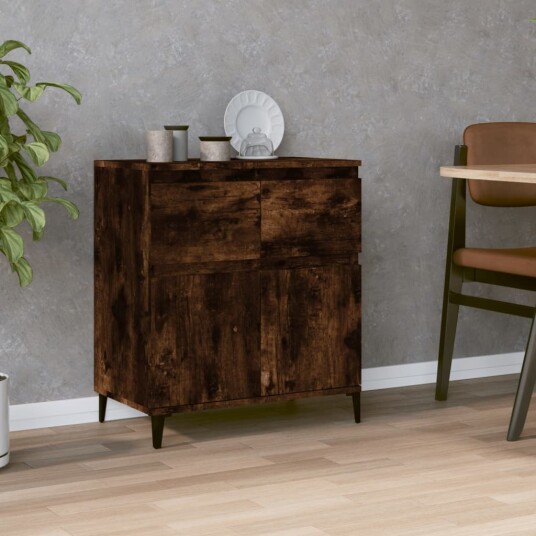 vidaXL Skjenk røkt eik 60x35x70 cm konstruert tre vidaXL Skjenk røkt eik 60x35x70 cm konstruert tre