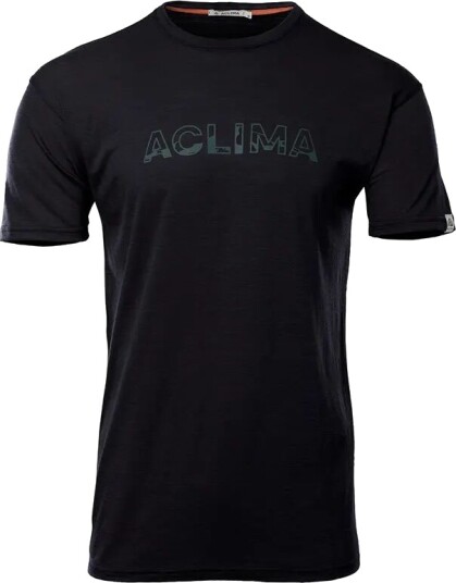 Aclima Men's LightWool 140 Classic Tee Logo Jet Black S, Jet Black