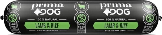 PrimaDog Våtfôr Hund Kjøttpølse med Lam & Ris 800 g Glutenfri PrimaDog Våtfôr Hund Kjøttpølse med Lam & Ris 800 g Glutenfri