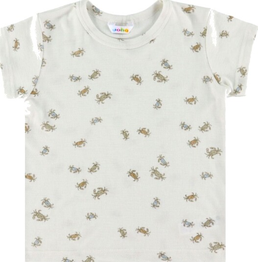 Joha T skjorte Ull/Silke Off White m. Krabber Joha 120 T skjorte Hvit