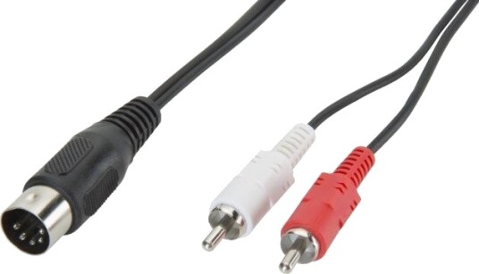 Goobay 5-pin DIN til 2x RCA Lydkabel 1,5 m Svart