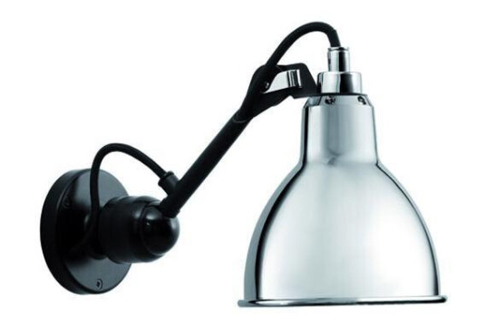 Lampe Gras N304 Vegglampe Matt Sort & Krom Hardwired