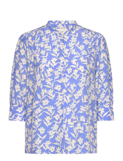 GANT Rel Floral Print Ss Blouse - Blue - 46