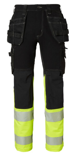 Top Swede 312 Håndverkerbukse Svart/Fluorescerende Gul 1 stk SBG-312173051C044 D104