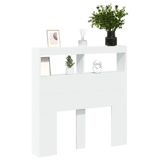 Hodegavl skap med LED hvit 100x17x102 cm 8721012464971