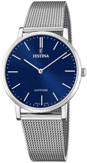 Festina Herreklokke F20014 2 Swiss Made Blå/Stål Ø40 mm