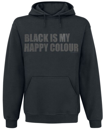 Sprüche Fun Hettegenser Black Is My Happy Colour S til 3XL Herrer svart