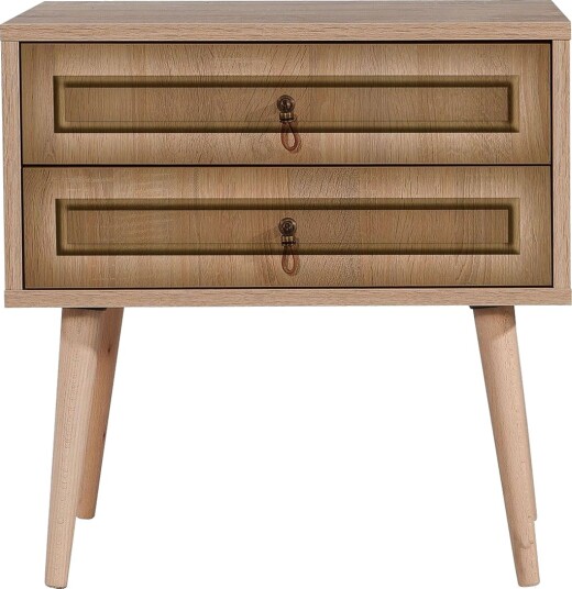 Vellavie Nattbord 60 cm med Oppbevaring 2 Skuffer Ramme - Brun