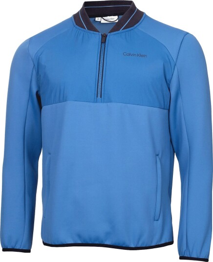 Calvin Klein Golf Greenside 1/2 Zip Hybrid Bomber   Blue   L