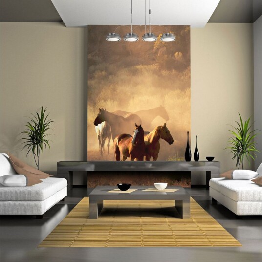 Fototapet Wild Horses Stäppen 200x154 - Artgeist sp. z o. o.