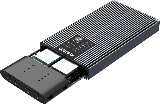 Maiwo K2022S Eksternt harddiskkabinett for kloning M.2 SATA SSD USB 3.2 5Gbps offline kloning