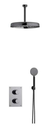 Tapwell Arm7268 Takdusj Innbygging - Takmontert Black Chrome / 200mm Ø300mm