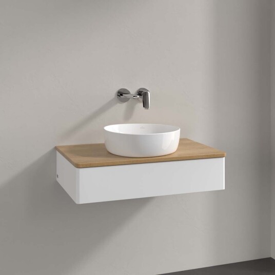 Villeroy & Boch  Antao Servantskap med 1 skuff 80x50x19 cm m/lys Hvit Matt/Eik