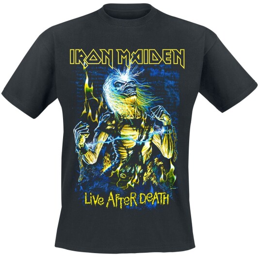 Iron Maiden T-skjorte Live After Death S til 4XL Herrer svart