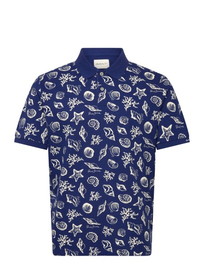 GANT Aop Ss Polo   Navy   XXXL