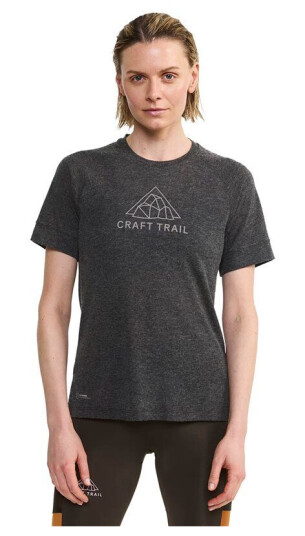 Craft Pro Trail Wool SS Tee W Black/Melange Black/Melange XS Craft Pro Trail Wool SS Tee W Black/Melange Black/Melange XS