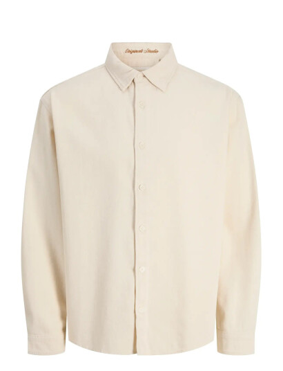 Jack & Jones Jornorrebro Denim Shirt Ls Jnr Cream 140