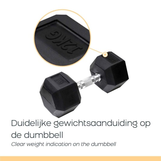 Orange Gym Hex Dumbbell 6 kg sett med 2 Orange Gym Hex Dumbbell 6 kg sett med 2