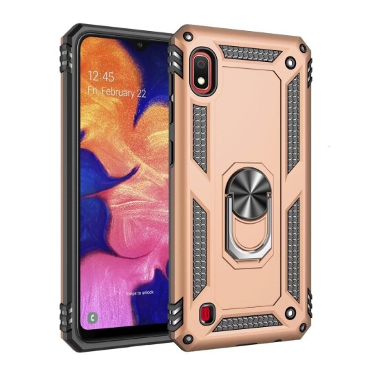 INCOVER Samsung Galaxy A10 Solid Plastdeksel m. Fingerholder / Stativ - Gull