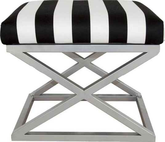 Gillie Sittepuff 40 cm Sølv/Hvit/Svart