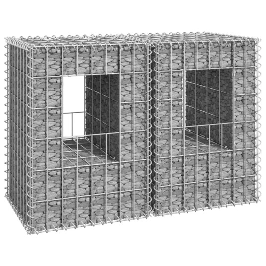 Gabionstolper 2 stk 40x40x60 cm jern Silver Gabionstolper 2 stk 40x40x60 cm jern Silver