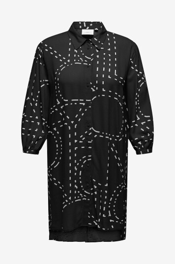 Only Carmakoma Skjortekjole carPhoebe Life 3/4 Shirt Dress Aop Svart