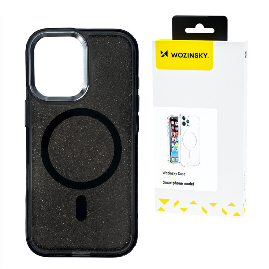 Wozinsky Glitter MagSafe-deksel for Samsung Galaxy S25+ Svart