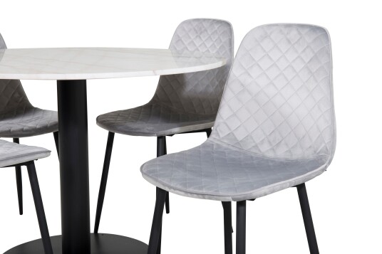 Venture Home Estelle Spisegruppe 106 cm Rund med 4 Polar Stoler Sort