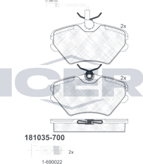 Bremseklosser sett ICER 181035-700