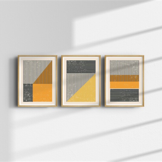Plakat Geometrisk Abstrakt Kunst / Sett av 3