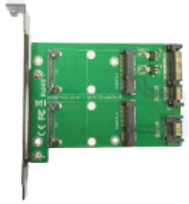 DELTACO Dual mSATA to dual SATA expansion card PCIe card 22pin SATA green