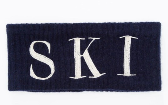 WoolLand Voss Ribbestrikket Pannebånd Blue ink