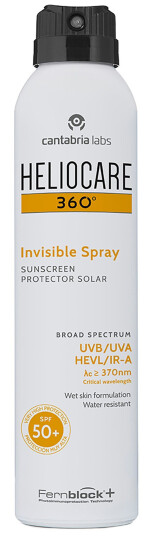 Heliocare 360° Invisible Spray Solkrem SPF50 200 ml med UVA- og UVB-beskyttelse
