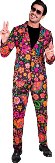 70 Talls UV Glow Hippie Kostymedress L