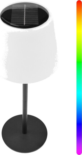 Oppladbar RGBW LED bordlampe med solcelle Hvit fjernkontroll Dimbar : Via fjernkontroll Kulør : RGB + Varm Hvit Oppladbar RGBW LED bordlampe med solcelle Hvit fjernkontroll Dimbar : Via fjernkontroll Kulør : RGB + Varm Hvit