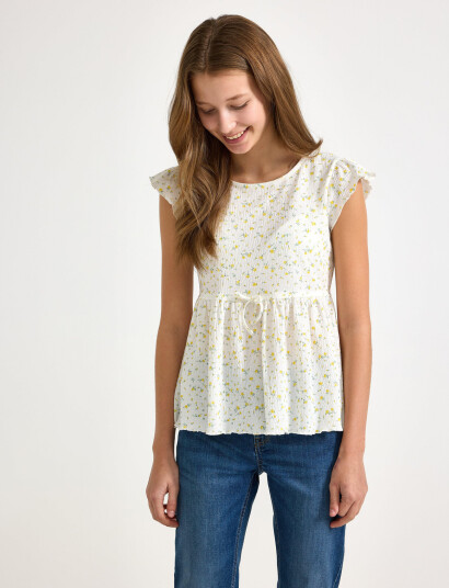 Lindex Top Peplum Cute White 128