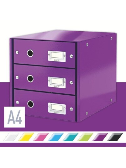 Leitz Skuffkabinett Click & Store WOW 3 skuffer Leitz Skuffkabinett Click & Store WOW 3 skuffer