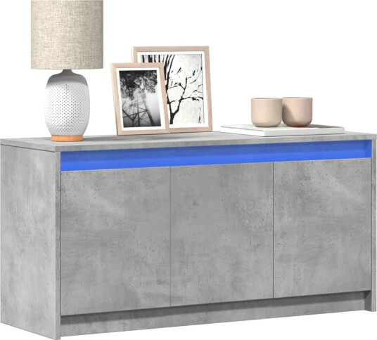 TV-benk med LED betonggrå 100x34x50 cm konstruert tre 852211 TV-benk med LED betonggrå 100x34x50 cm konstruert tre 852211