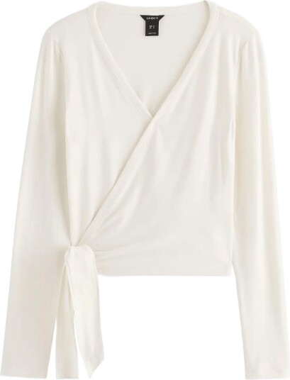 Lindex Long Sleeved Wrap Top Cream XL