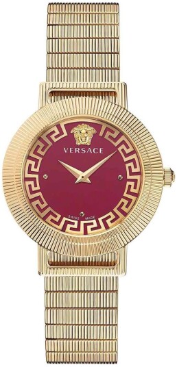 Versace Dameklokke VE3D00622 Greca Rød/Gulltonet stål Ø44 mm