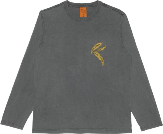 Nudie Jeans Rudi Ls T Shirt Life Tracks Ii Antracite Grey L